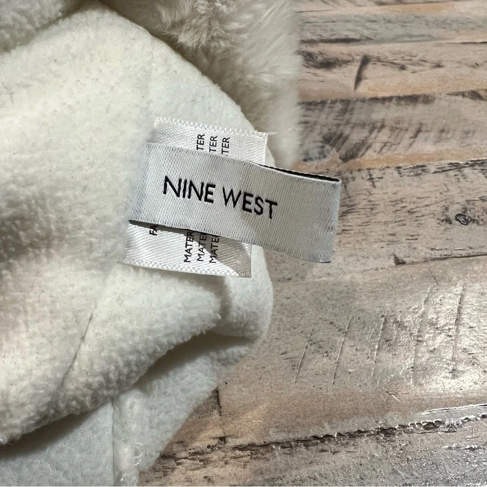 Nine West Faux Fur Ivory Clochet Bucket Hat Lined Winter Hat OS